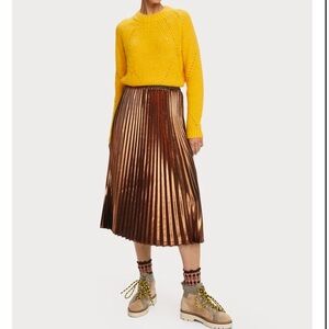 Scotch & Soda Metallic Pleated Midi Skirt